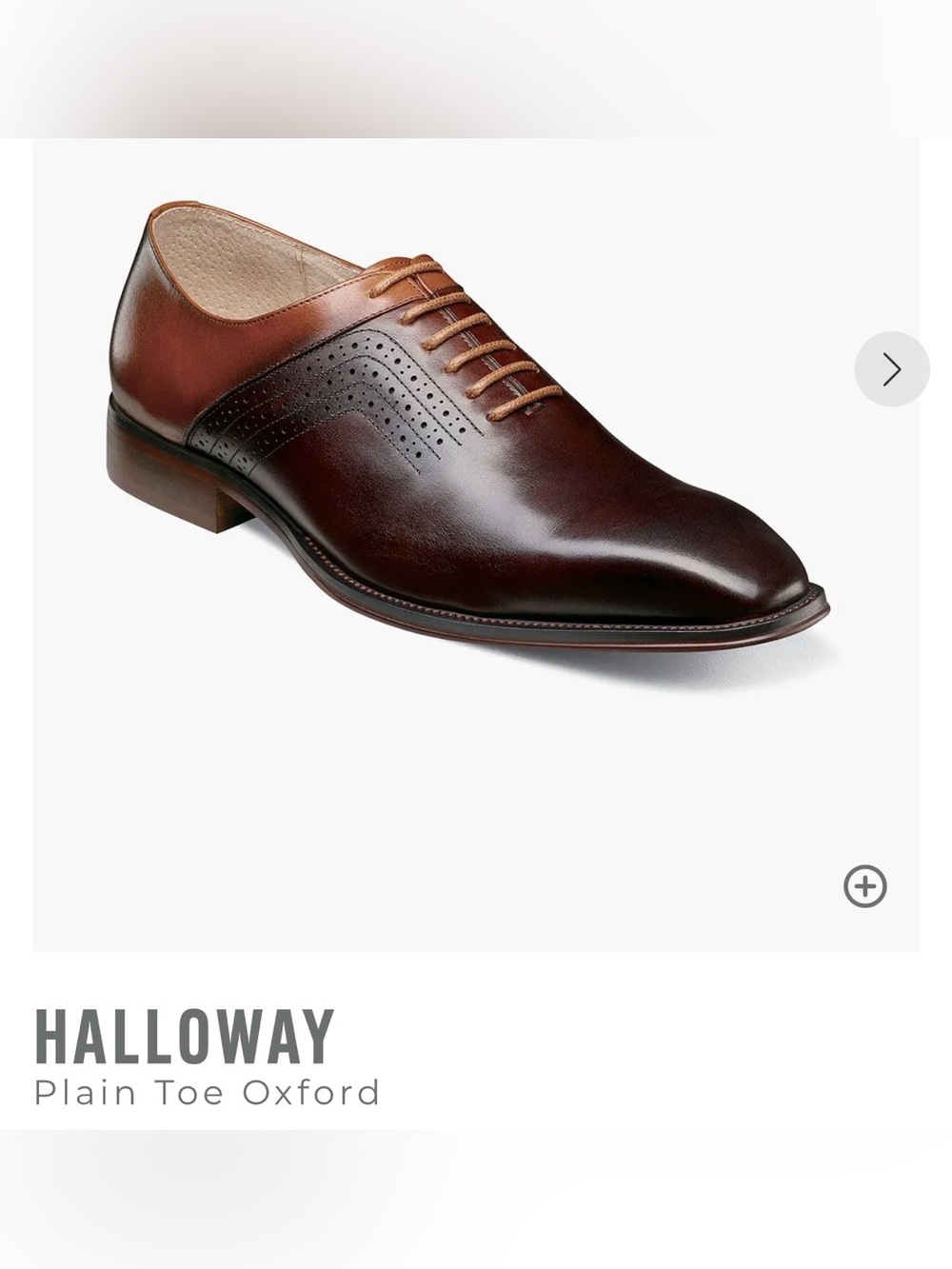 Halloway Brown Leather Plain-Toe Oxford